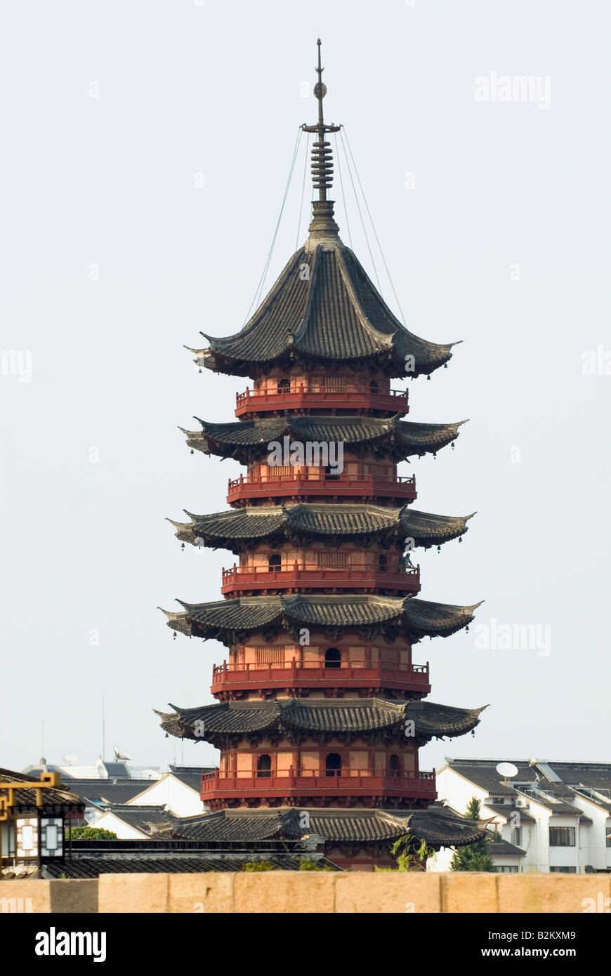 La Chine, Suzhou, la Pagode Ruiguang lumière propice, Pagode, Panmen Banque D'Images