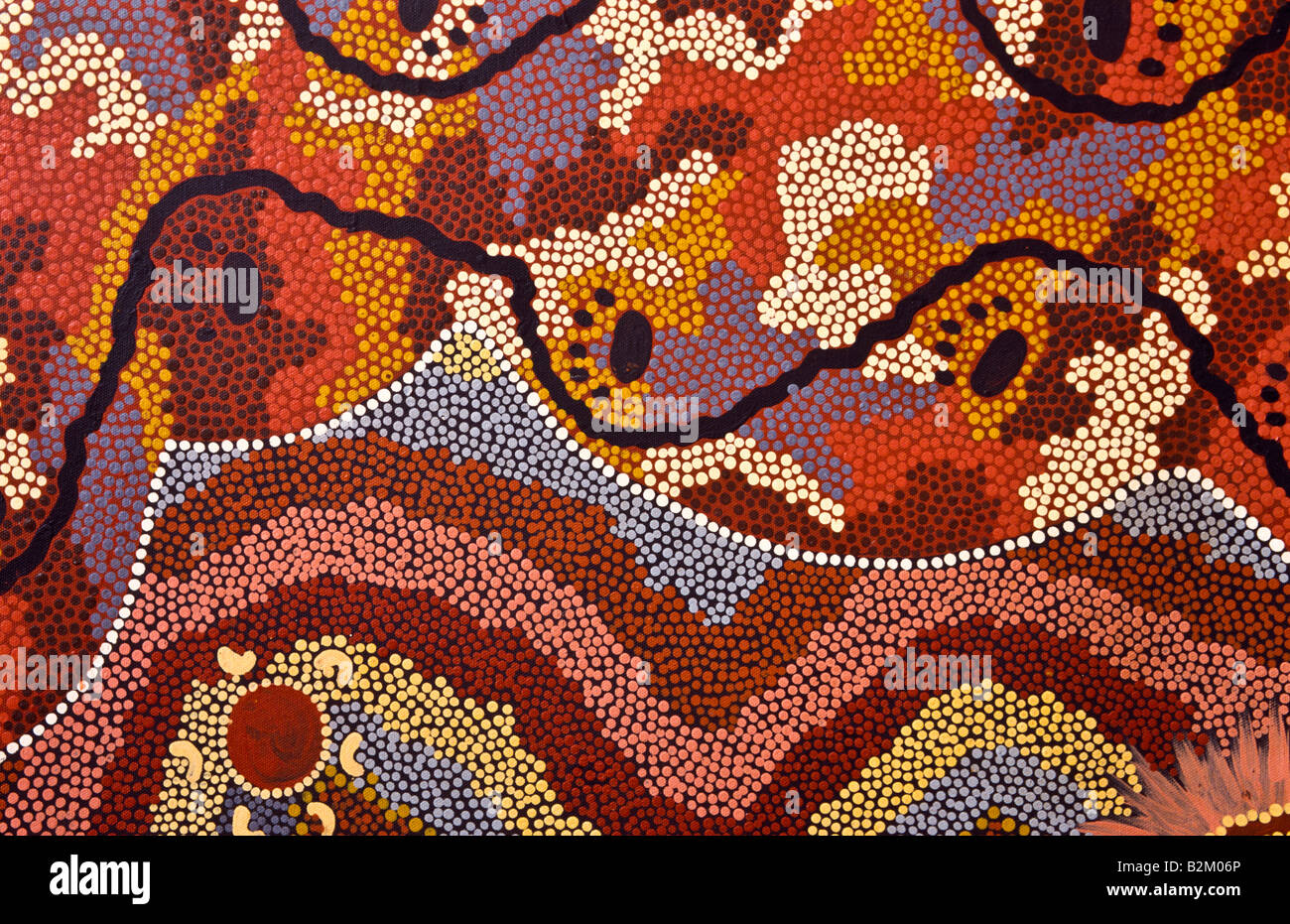 ^autochtones dot painting Australie Banque D'Images