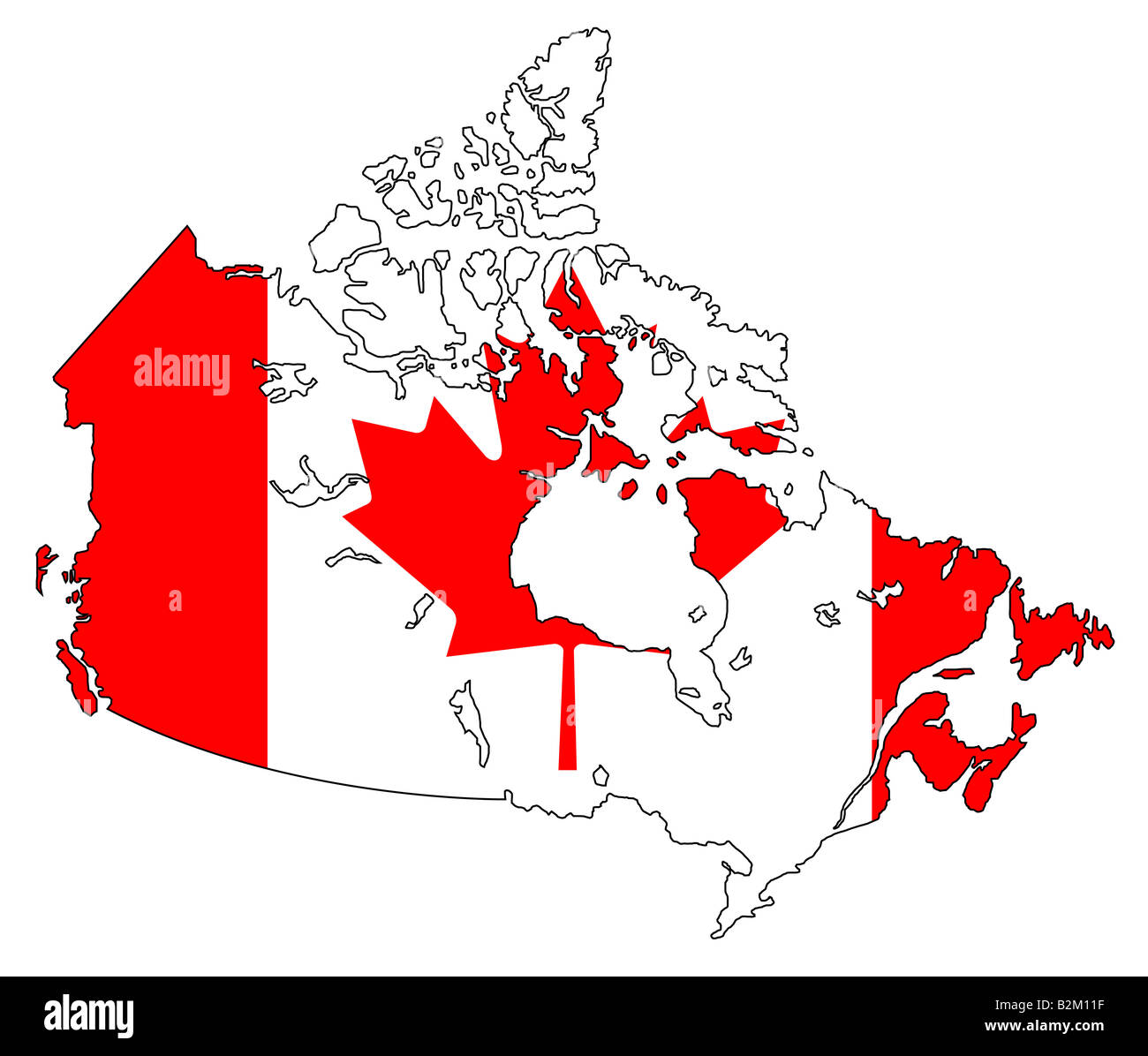 La carte et drapeau du Canada Banque D'Images