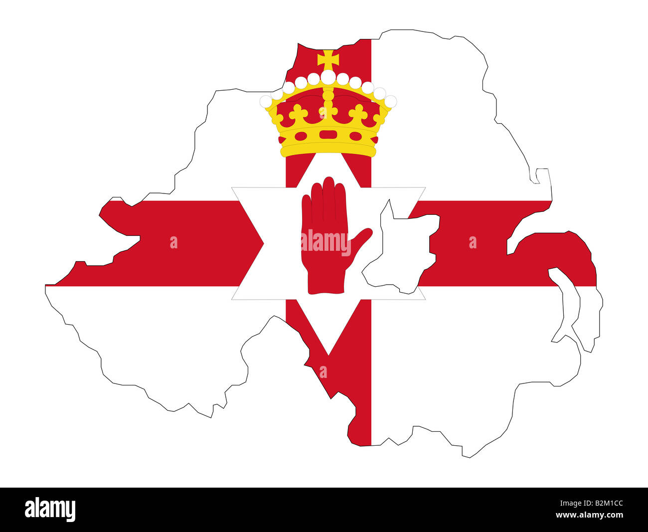 La carte et drapeau de l'Irlande du Nord Banque D'Images