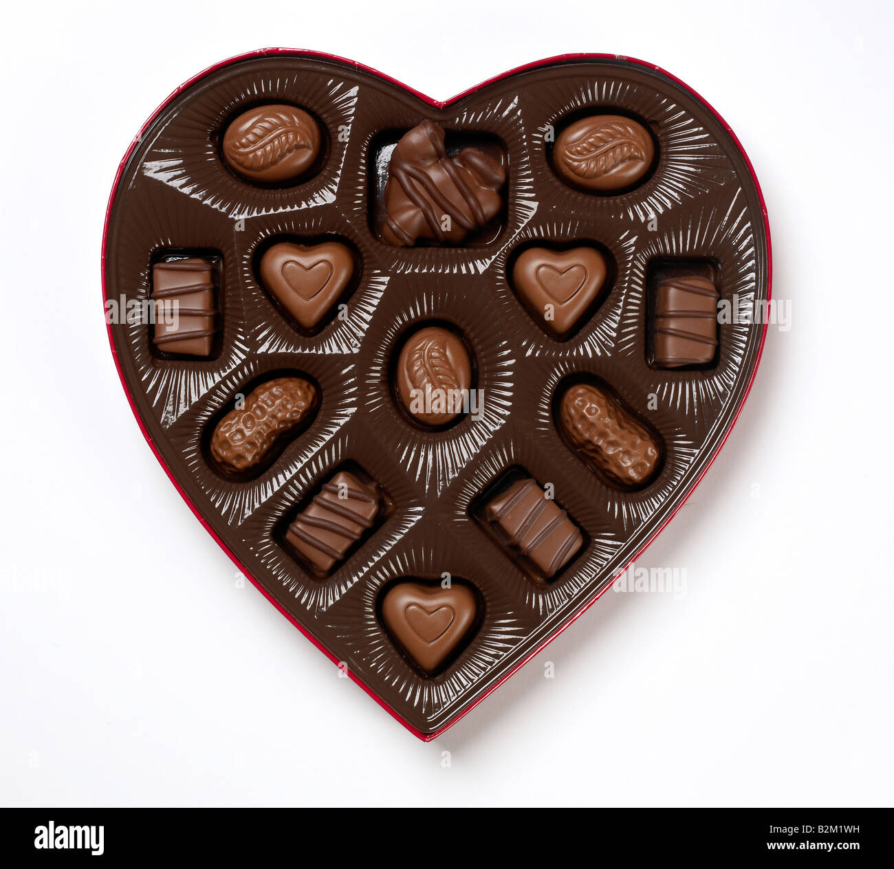Boîte de chocolat en forme de coeur Banque D'Images