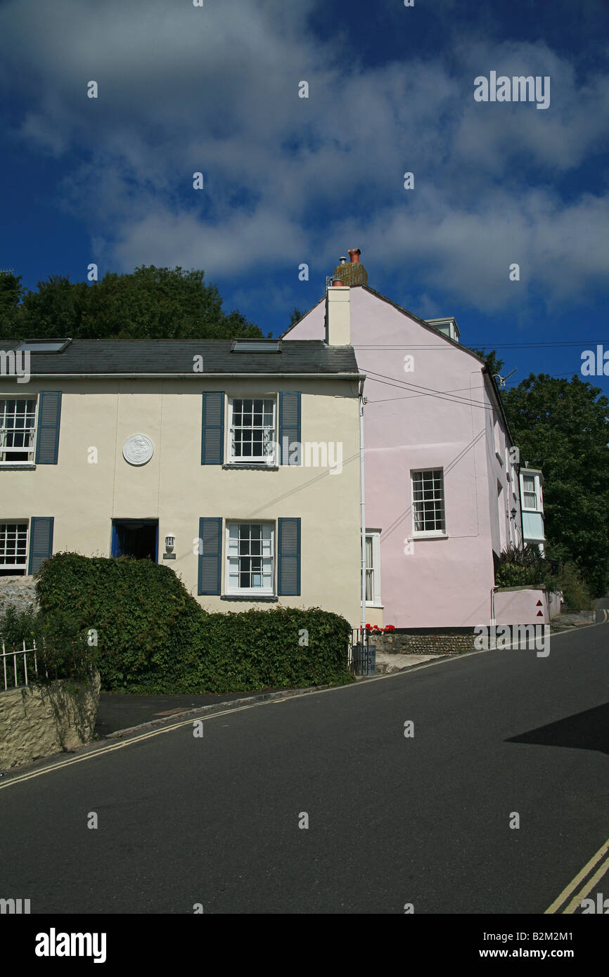 Gites La Colline sur la route du port, Lyme Regis, dans le Dorset, UK Banque D'Images