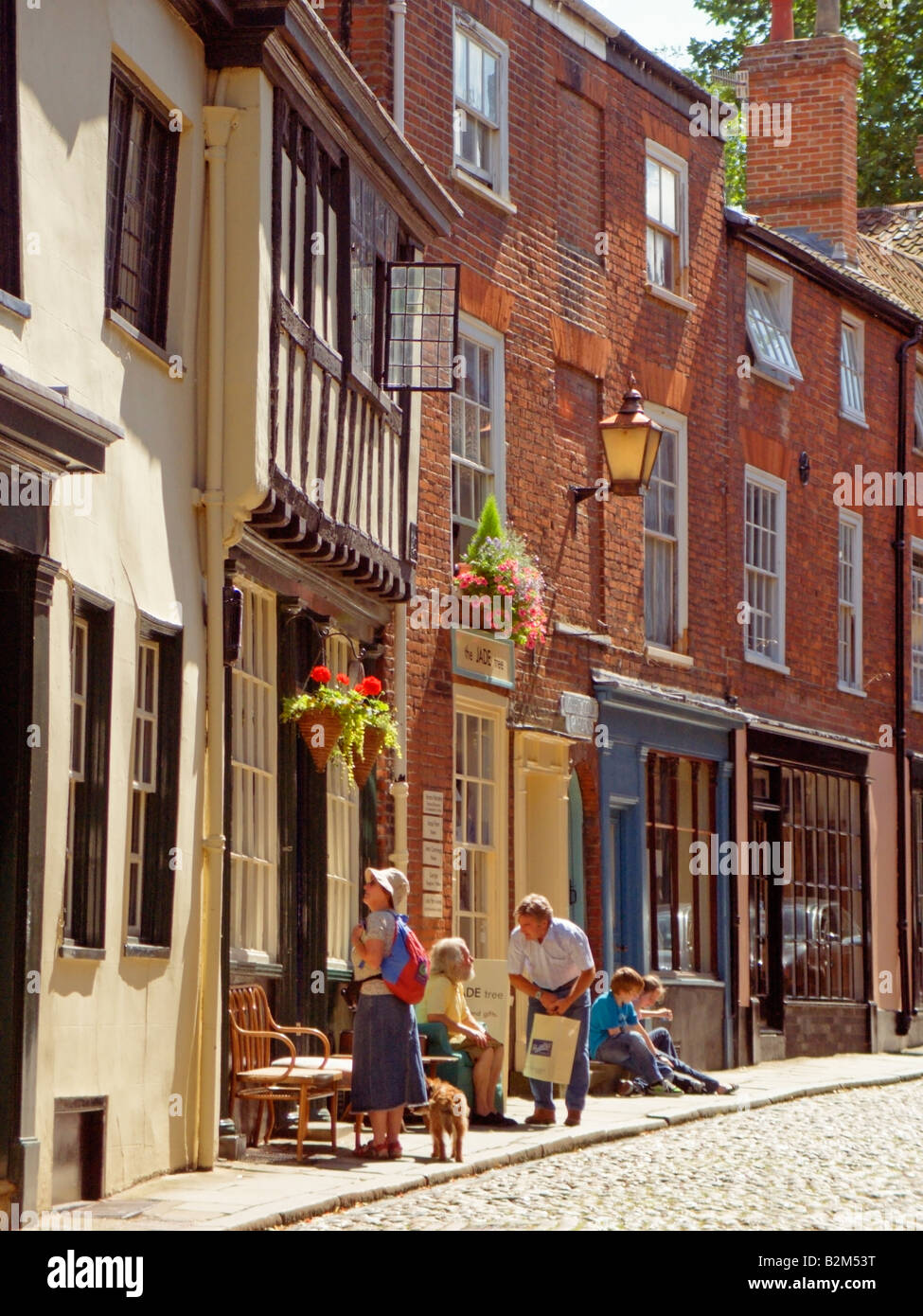 Elm Hill Tombland Norwich Norfolk Angleterre Grande-Bretagne Banque D'Images