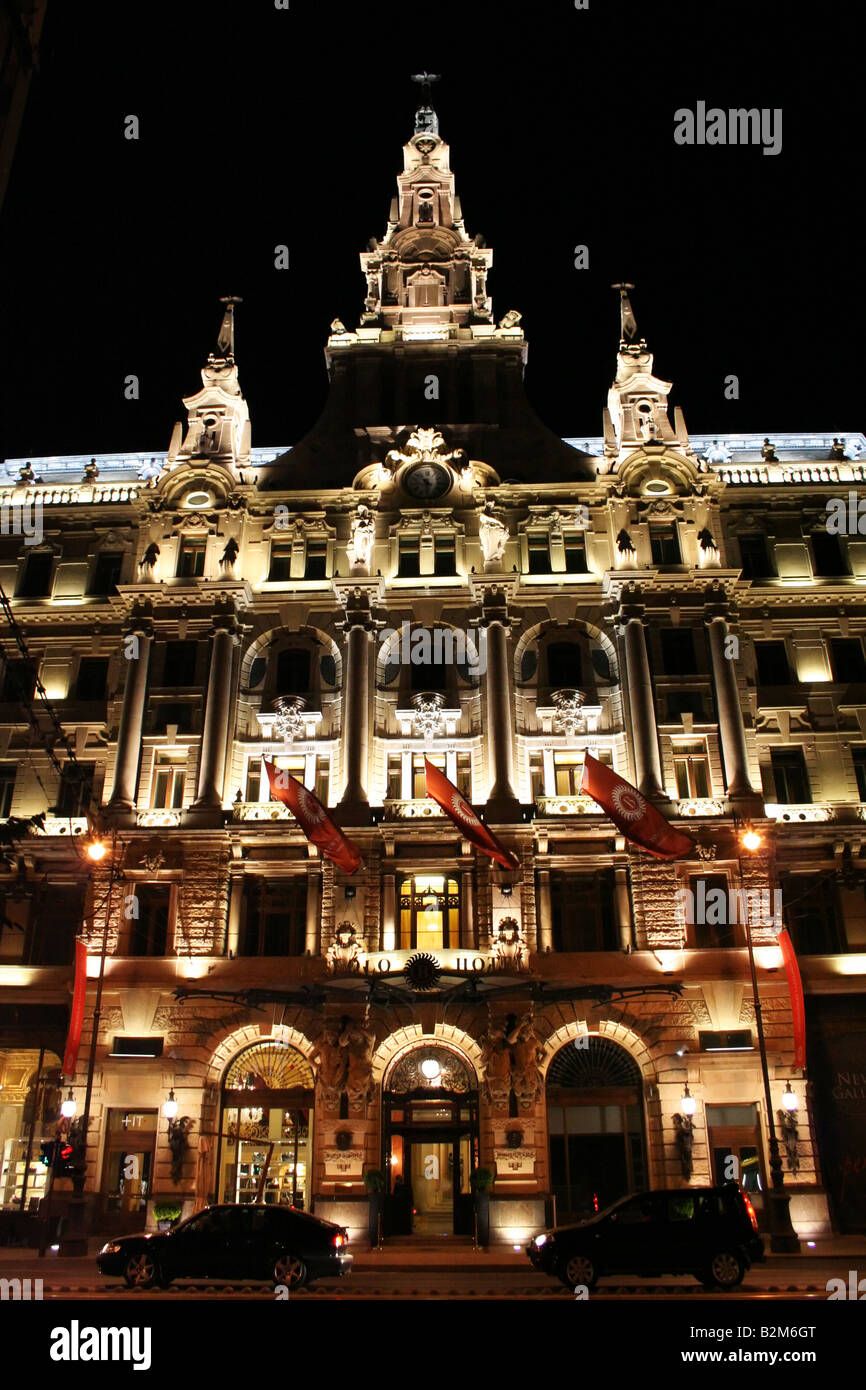 Nuit à l'hôtel Boscolo Budapest Hongrie Banque D'Images