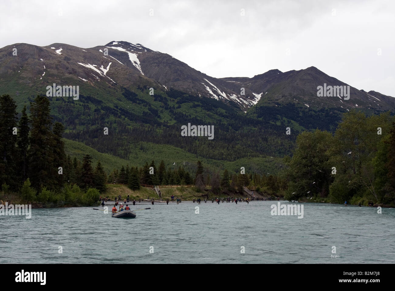 Près de la rivière Kenai River Ferry Russe Banque D'Images