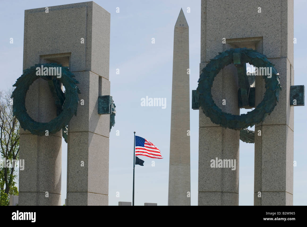 Washington Monument commémoratif de la DEUXIÈME GUERRE MONDIALE Banque D'Images