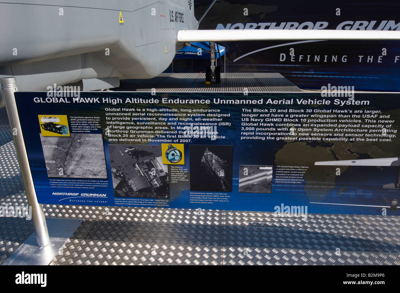 Endurance à haute altitude du Global Hawk UAV Unmanned Aerial Vehicle System Farnborough Air Show 2008 Banque D'Images