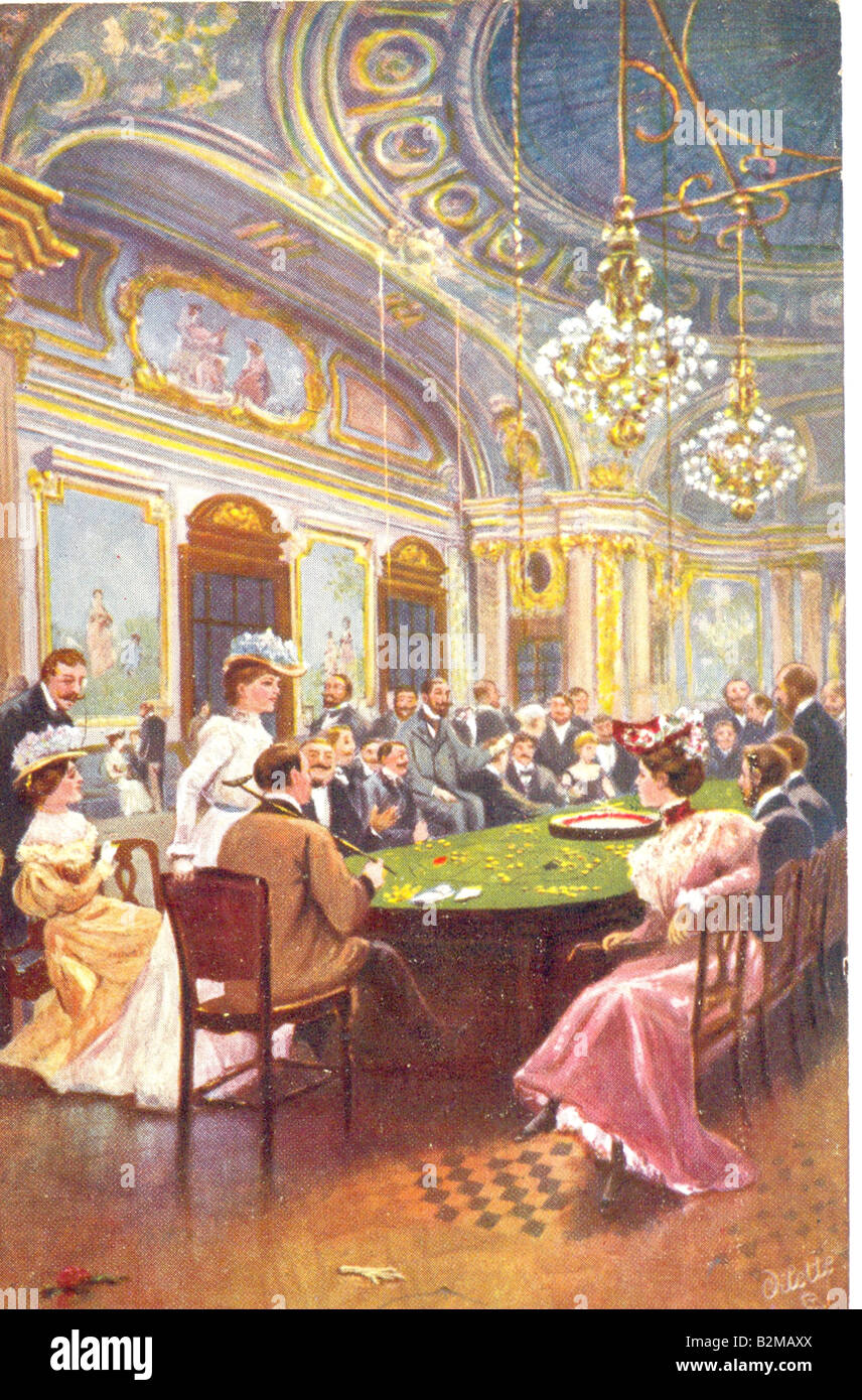 Photo Carte postale de la Salon de la Roulette, Monte Carlo vers 1905 Banque D'Images