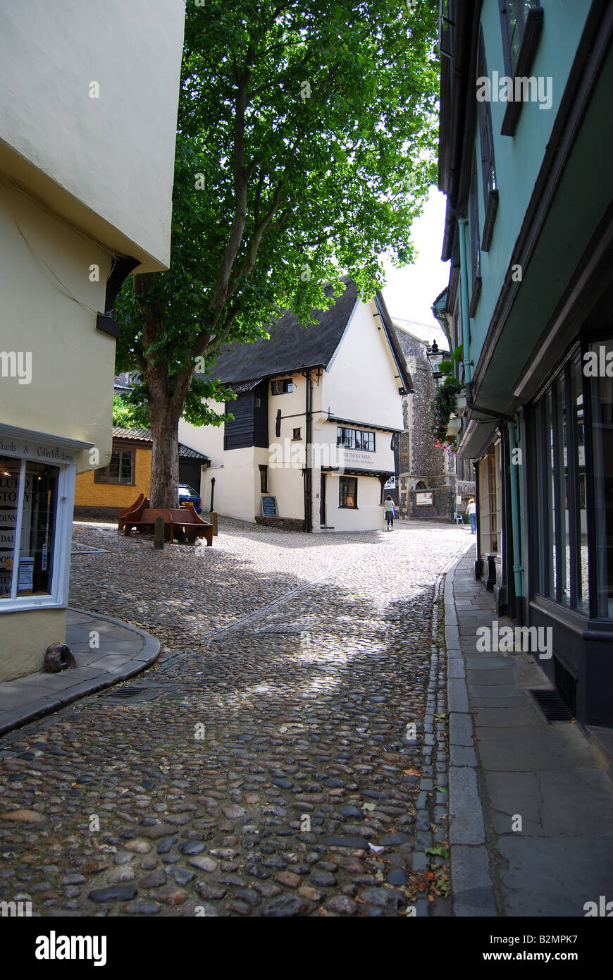 Ruelles médiévales, Elm Hill, Norwich, Norfolk, England, United Kingdom Banque D'Images