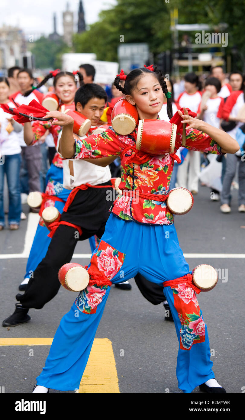 Les Festivals d'Édimbourg Cavalcade 2008 sur Princes Street, Édimbourg, Écosse. Banque D'Images