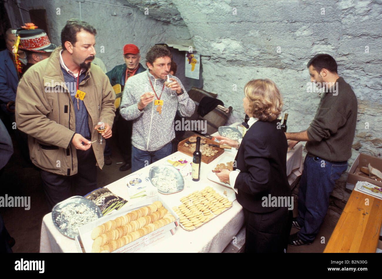 Fête du vin : vieille cave, chambave, Italie Banque D'Images