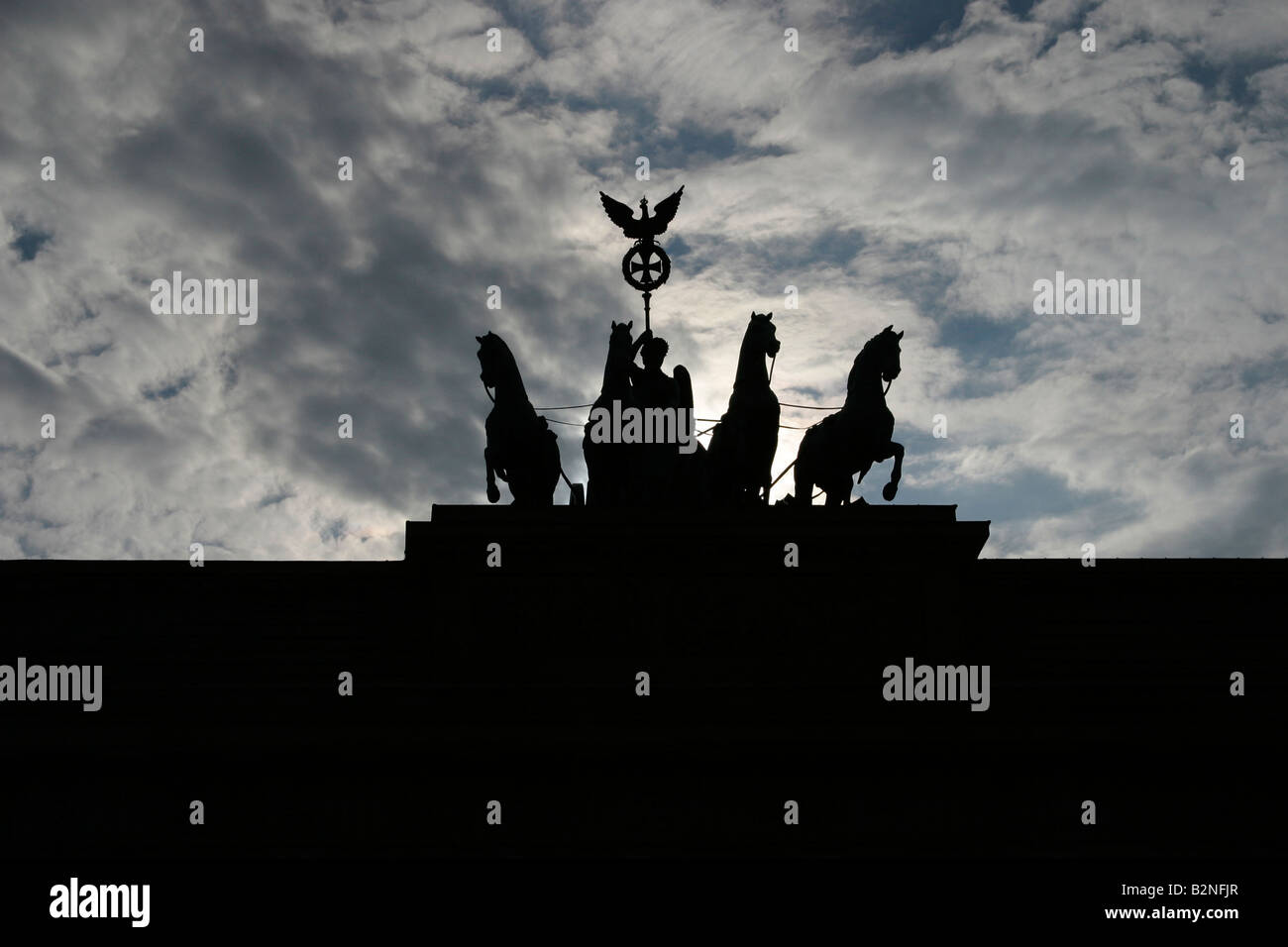 Porte de Brandebourg Berlin silhouette Banque D'Images