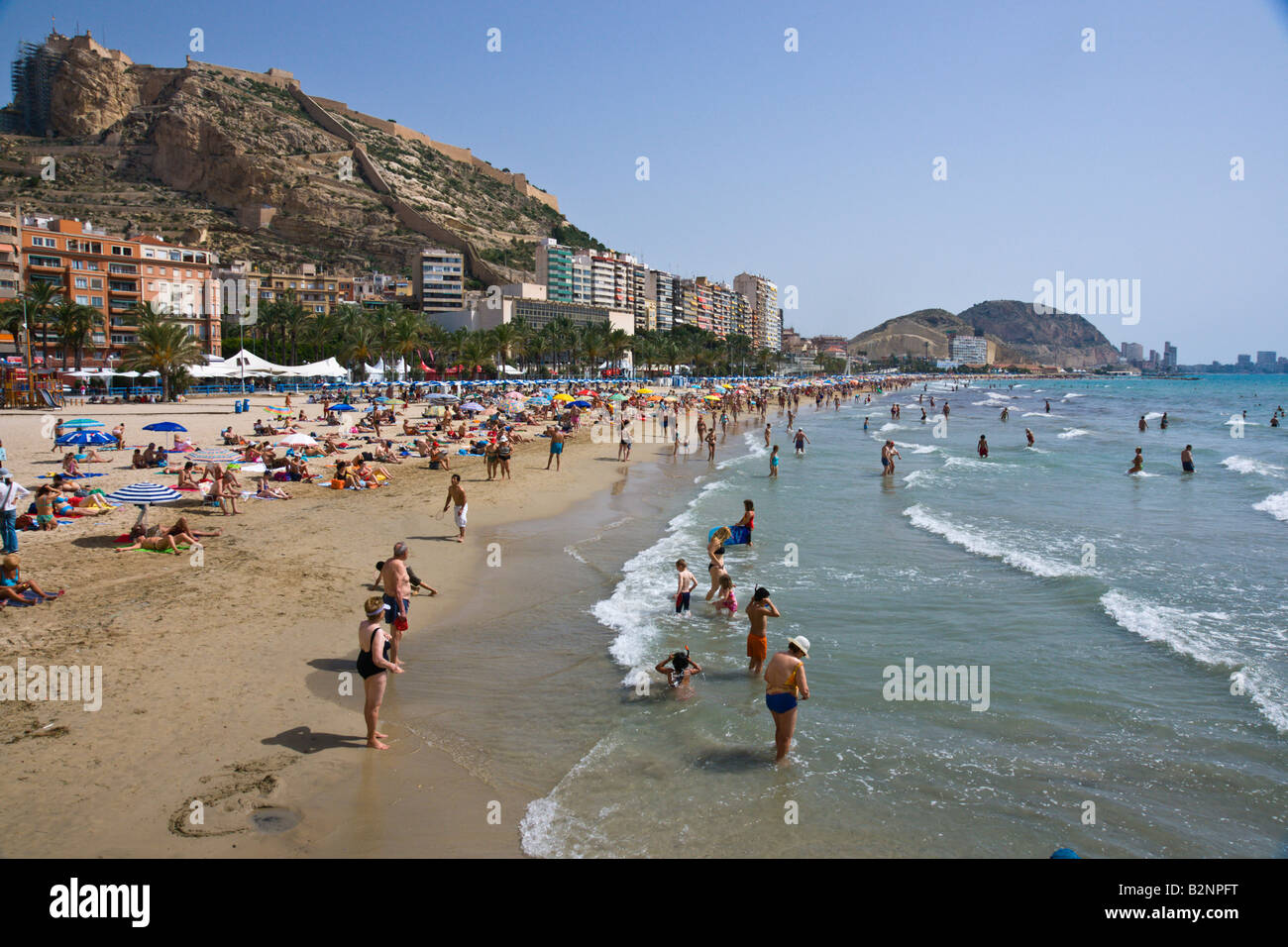 Costa Blanca Espagne Playa de Alicante Postiguet à North Banque D'Images