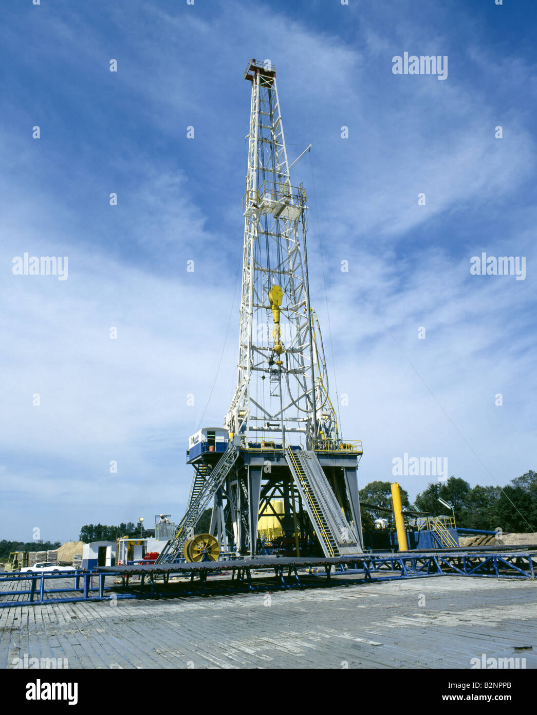Plate-forme de forage de gaz naturel ou de pétrole en Louisiane Banque D'Images