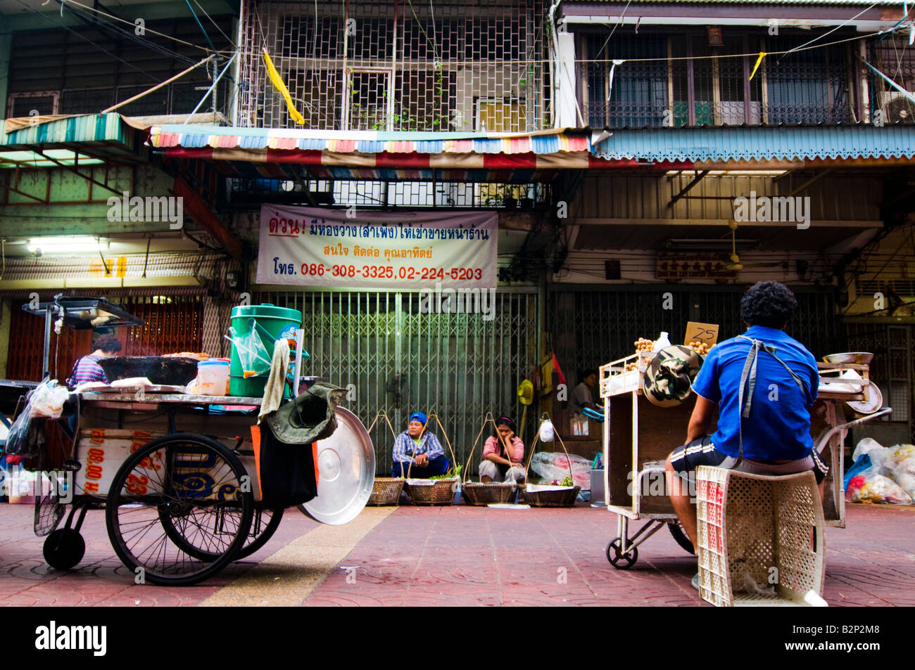 Scence marché dans Chinatown, Bangkok, Thaïlande Banque D'Images