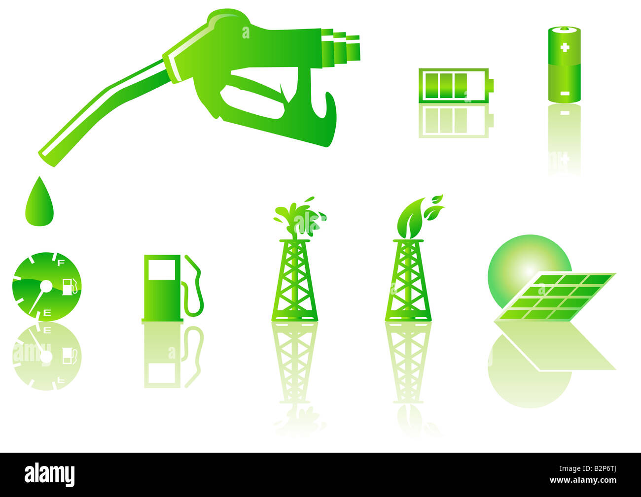 Abstract vector illustration de symboles de l'énergie verte Banque D'Images