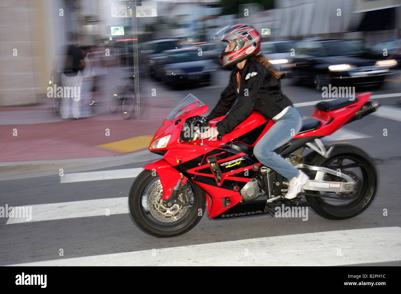 Collins Avenue Miami Beach Florida Moto Femme Fusée Entrejambe Vélo
