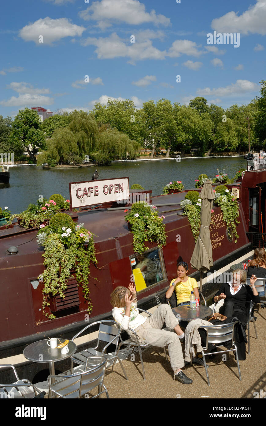 Café Barge, la Petite Venise, Londres Banque D'Images