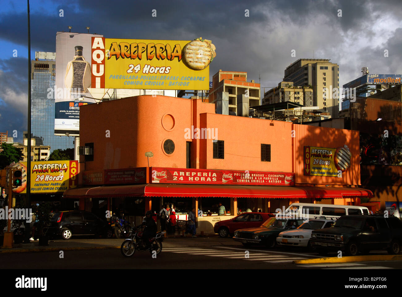 Areperia le 24/7 sur l'Avenue Casanova, Lincoln, Los Mangos Avenue à l'angle, Sabana Grande, Caracas, Venezuela, Amérique du Sud Banque D'Images