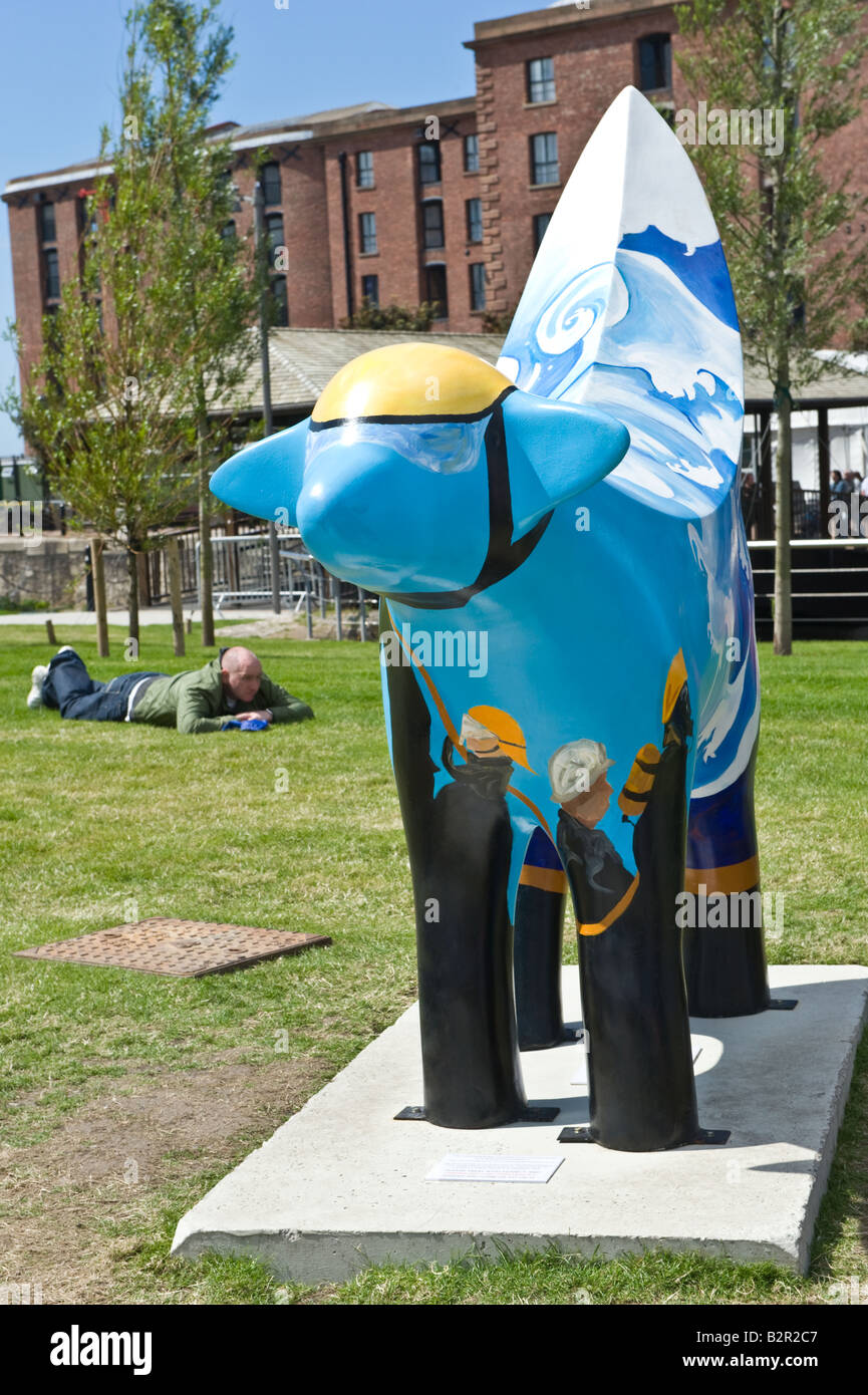 Superlambanana est artistique croisement entre banane et agneau - Commentaire sur les dangers du génie génétique Taro Chiezo Liverpool Banque D'Images