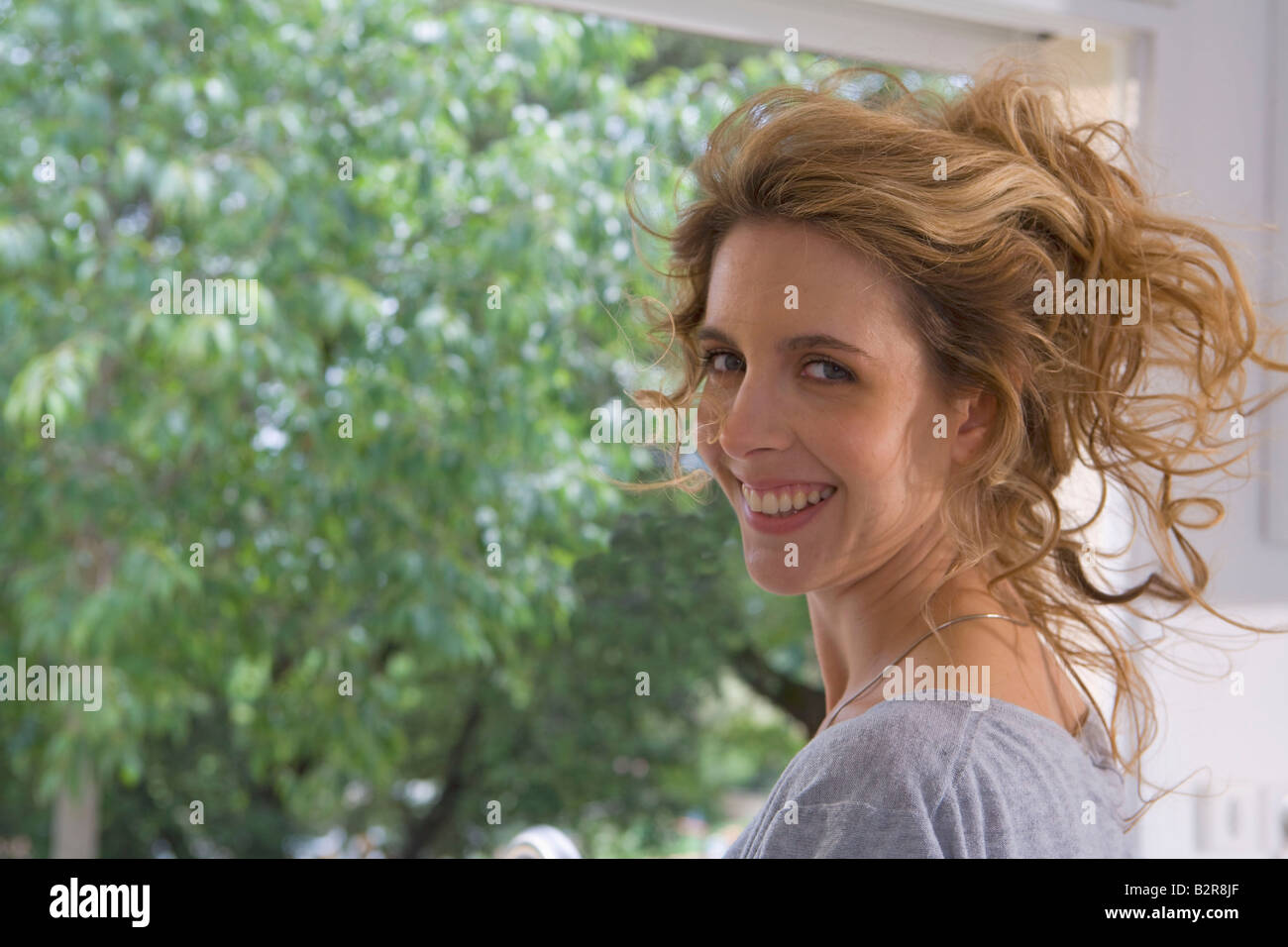 Portrait de femme, smiling Banque D'Images