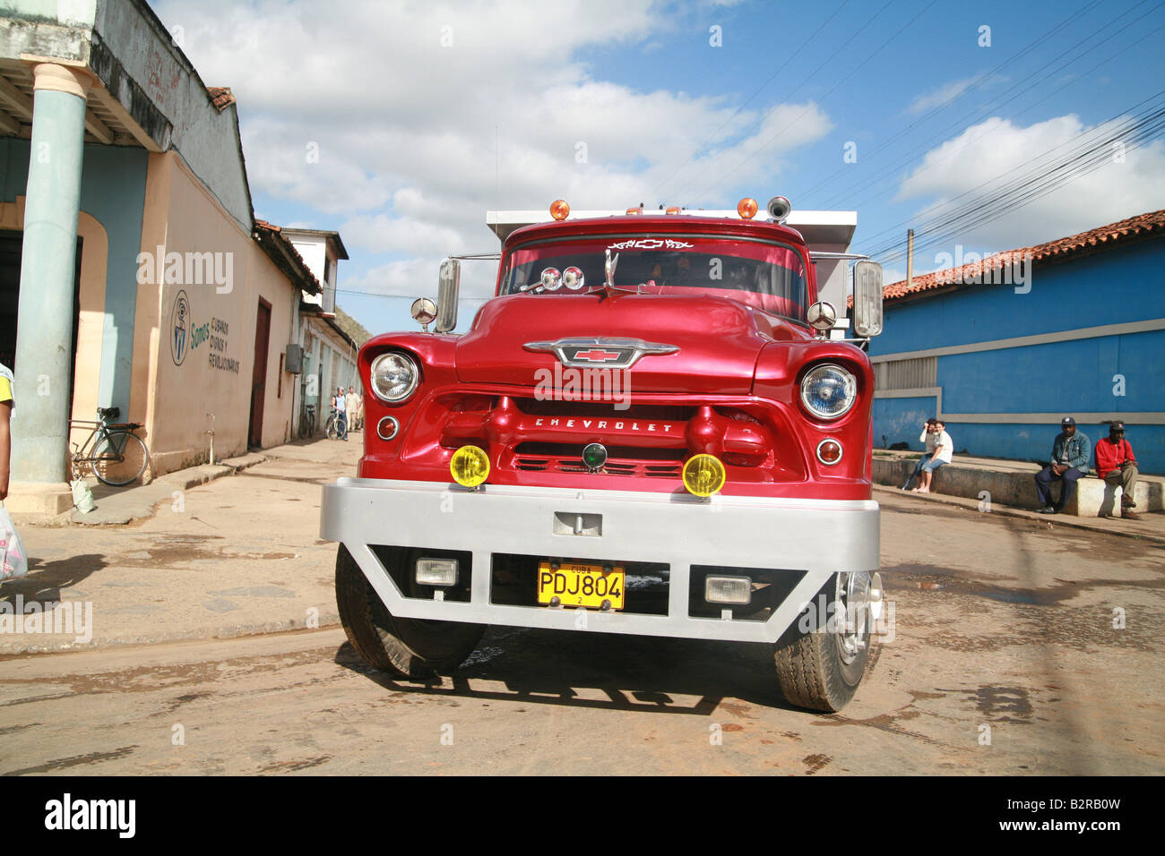 Vintage camion Chevrolet dans une rue de la province de Pinar del Río Viñales Cuba Amérique Latine Banque D'Images