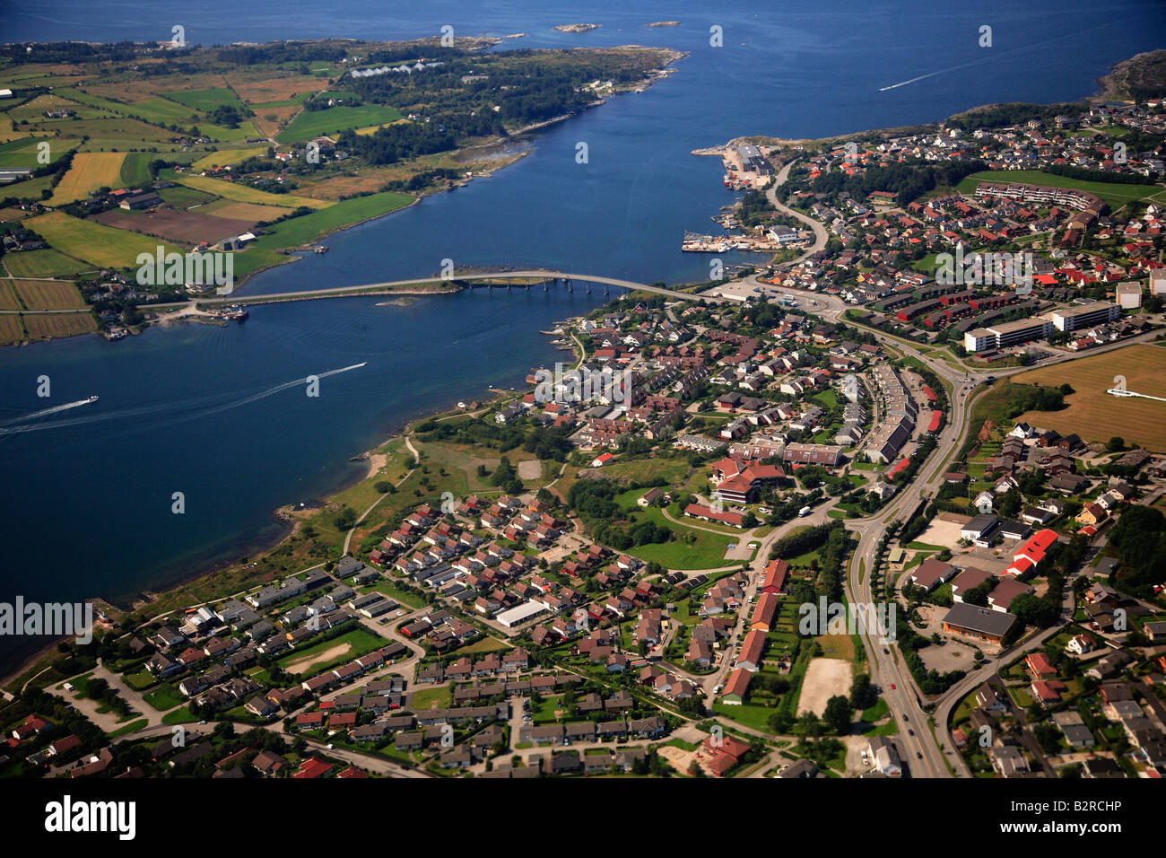La Norvège Stavanger vue aérienne Banque D'Images