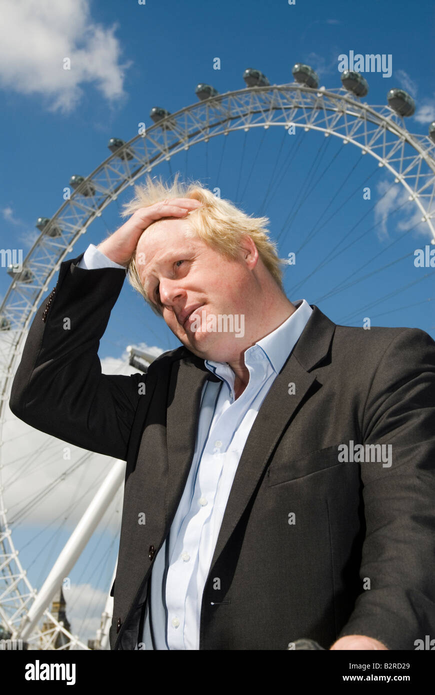 Maire de Londres Boris Johnson lors du lancement de la London Cycling Campaign Banque D'Images