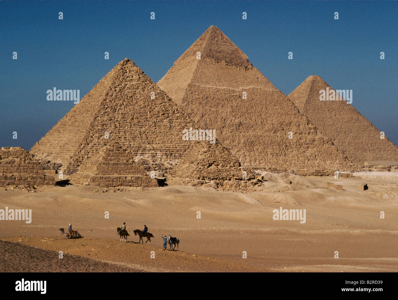 Pyramides de Gizeh, Le Caire, Egypte Banque D'Images