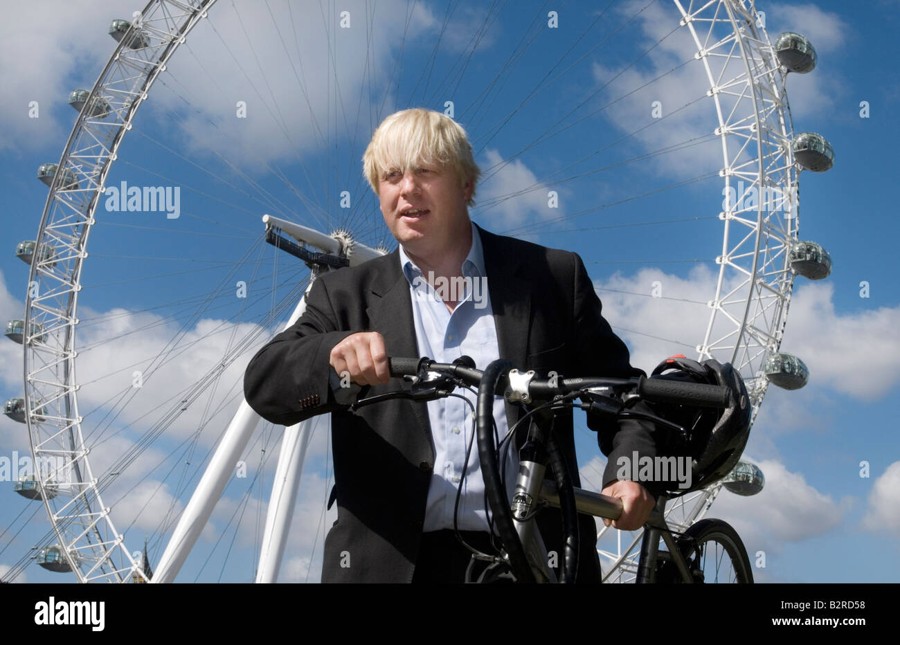 Maire de Londres Boris Johnson lors du lancement de la London Cycling Campaign Banque D'Images