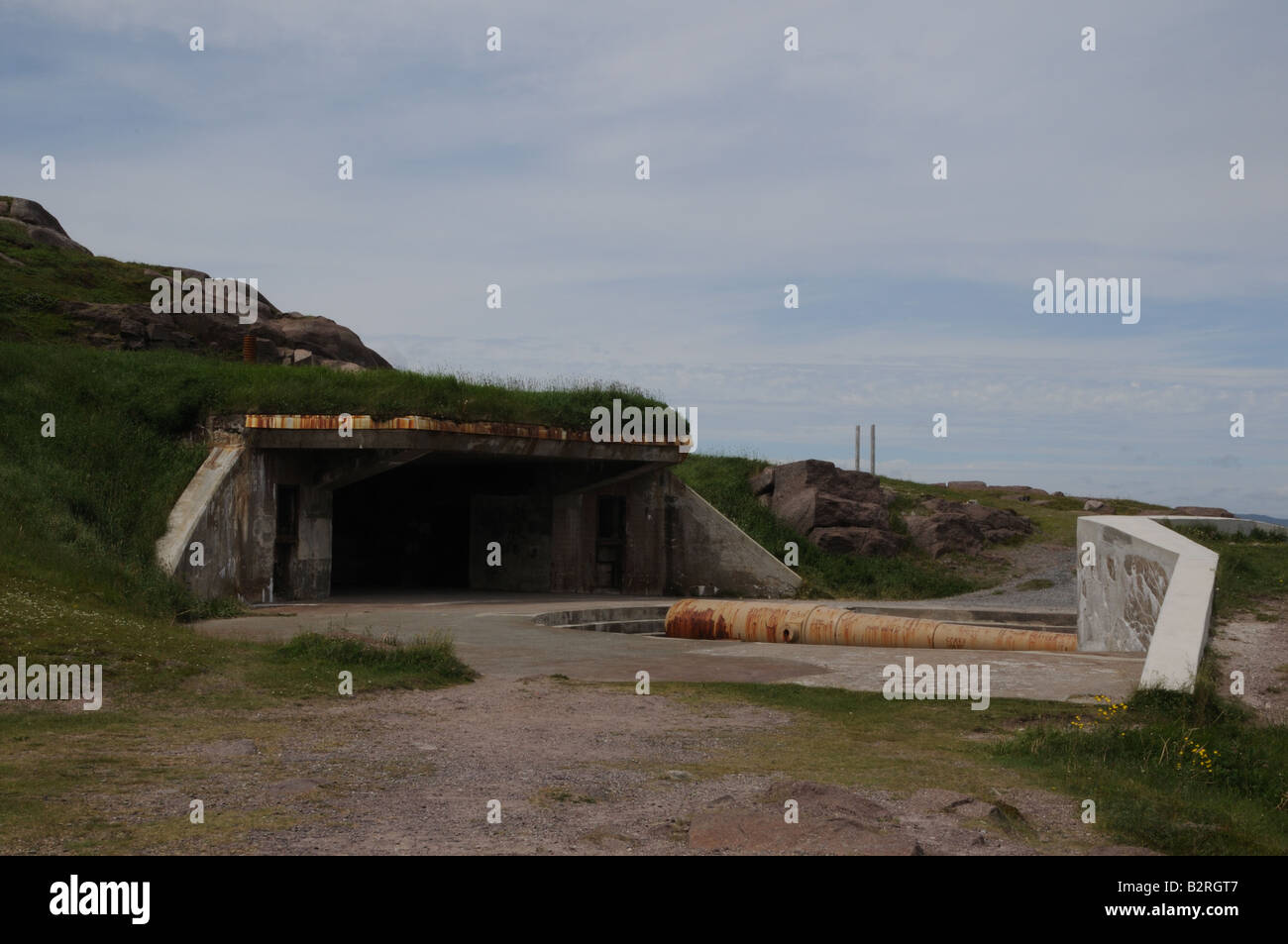 Un bunker de la Seconde Guerre mondiale au cap Spear, à Terre-Neuve, le point le plus à l'est sur le continent nord-américain. Banque D'Images