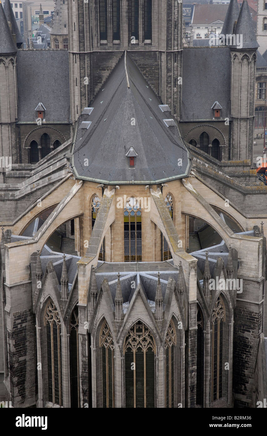 Église de Saint Nicolas le vieux centre-ville de Gand Belgique Banque D'Images