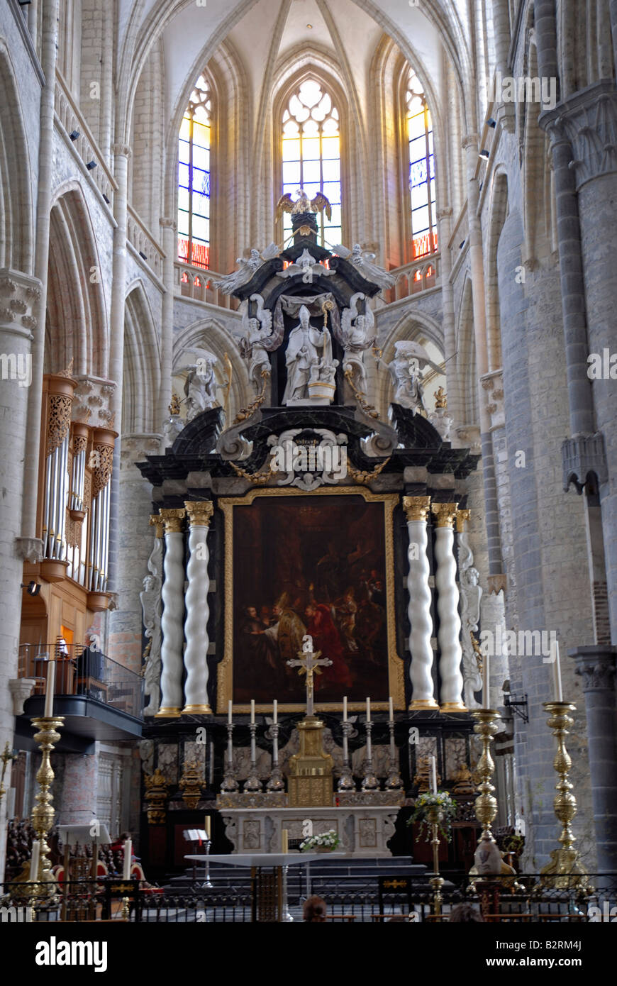 Église de Saint Nicolas le vieux centre-ville de Gand Belgique Banque D'Images