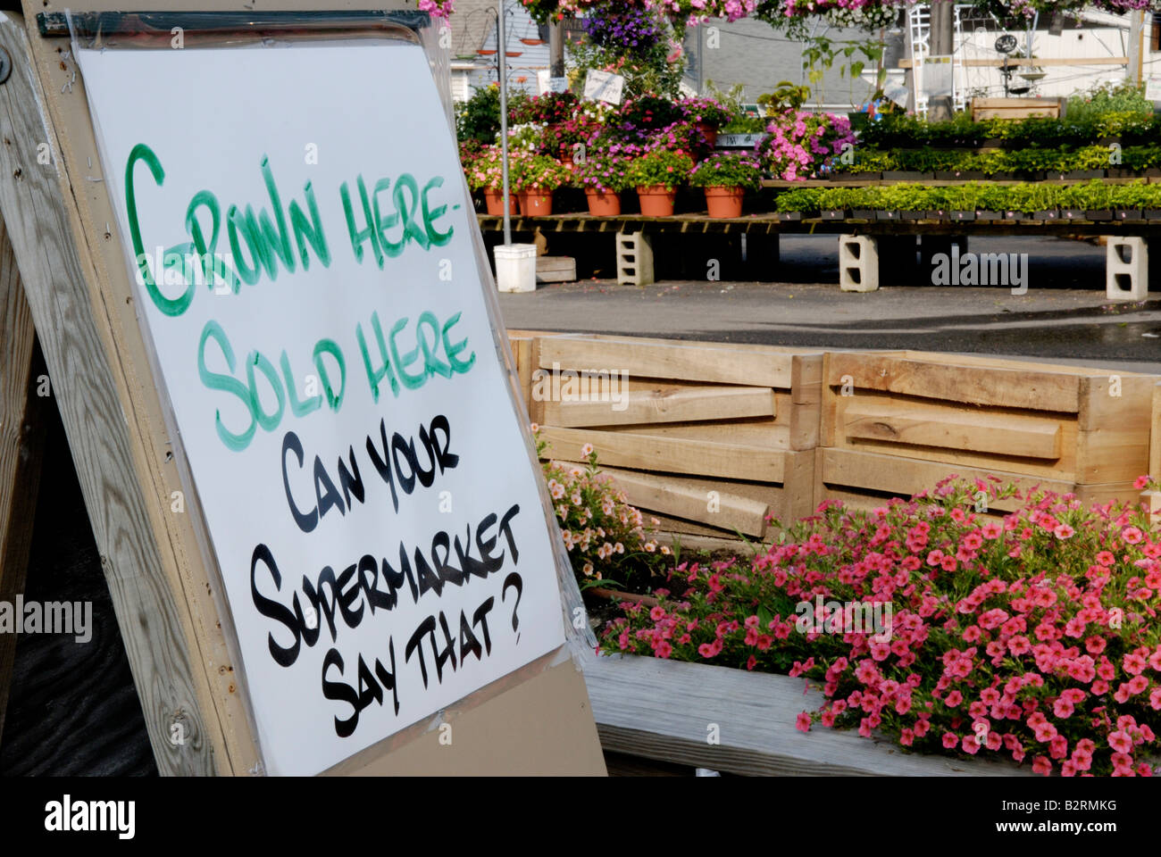 Marché à la ferme cultivés localement - Inscription Banque D'Images