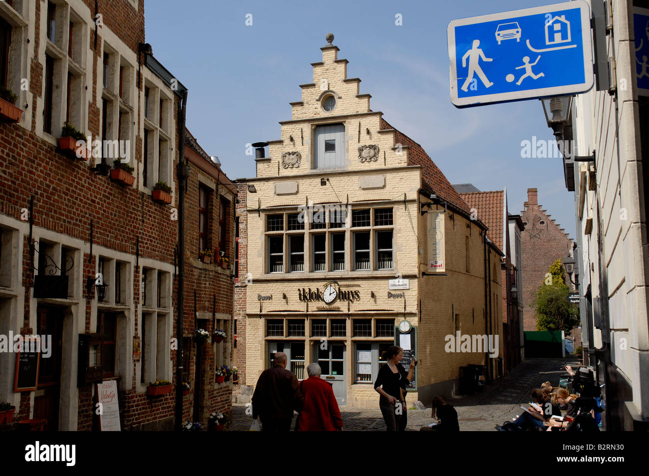 Près de Vrijdagsmarkt vieux centre-ville de Gand Belgique Banque D'Images
