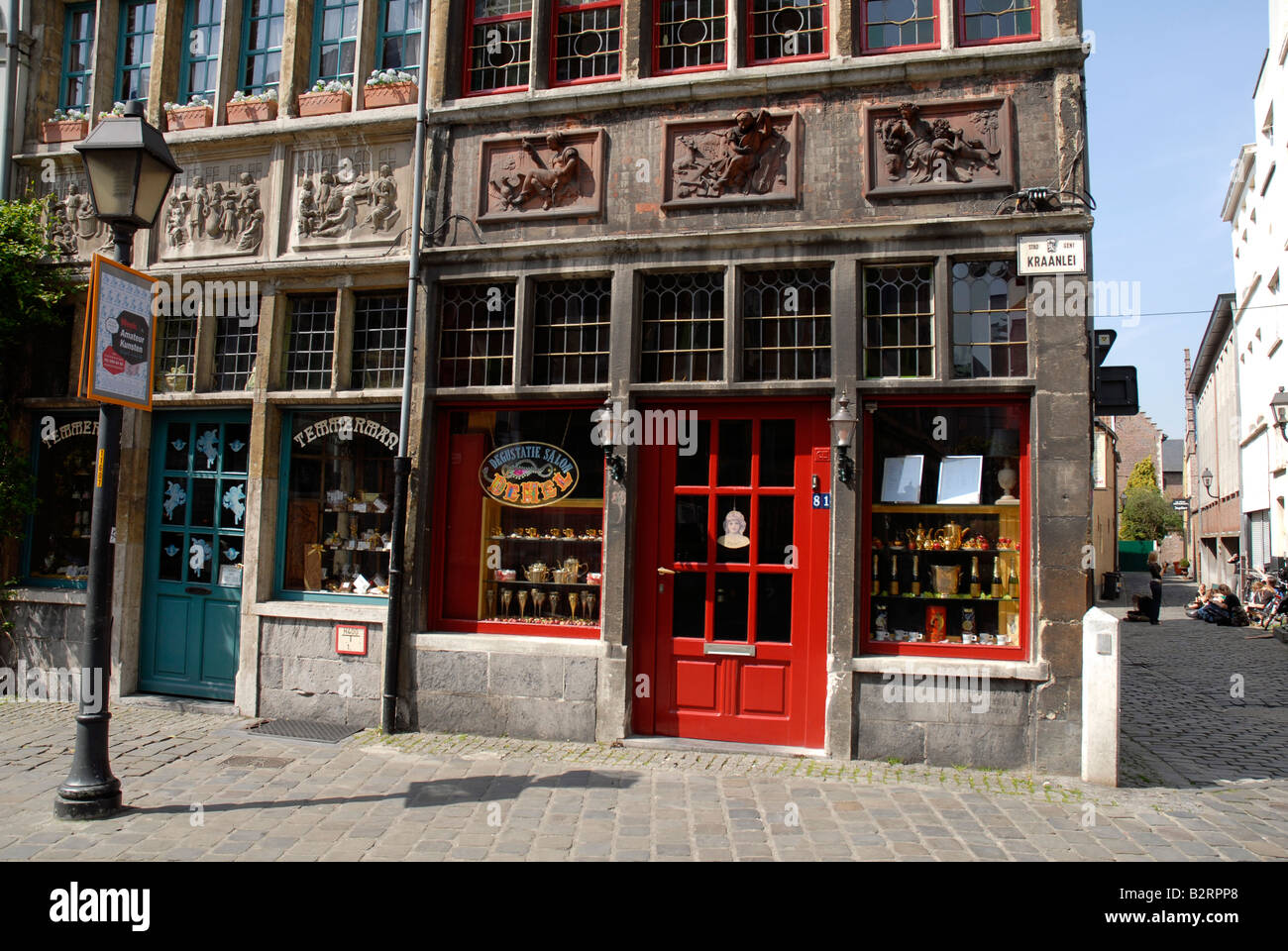Près de Vrijdagsmarkt vieux centre-ville de Gand Belgique Banque D'Images
