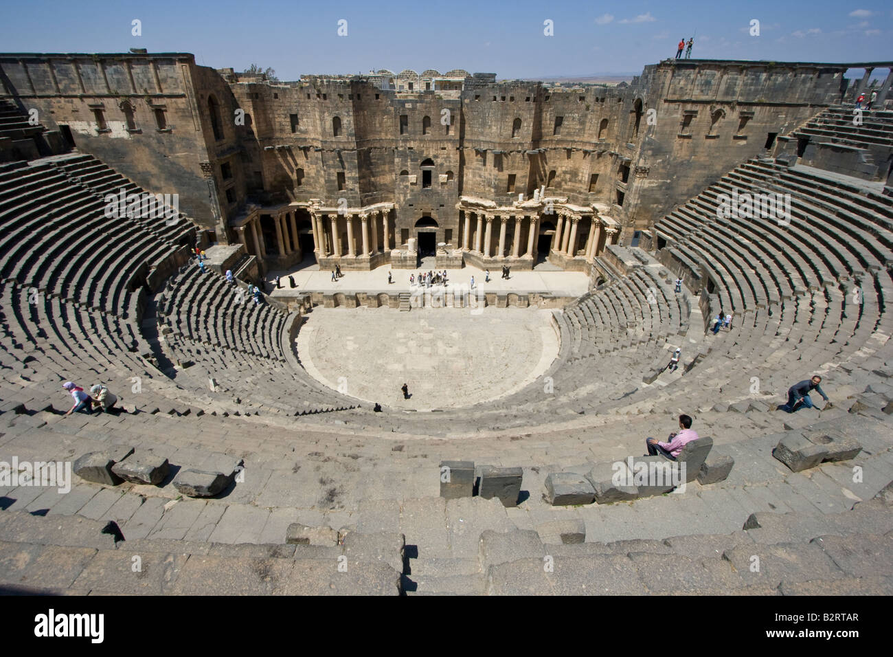 Ancien théâtre romain à Bosra en Syrie Banque D'Images Ancien théâtre romain à Bosra en Syrie Banque D'Images
