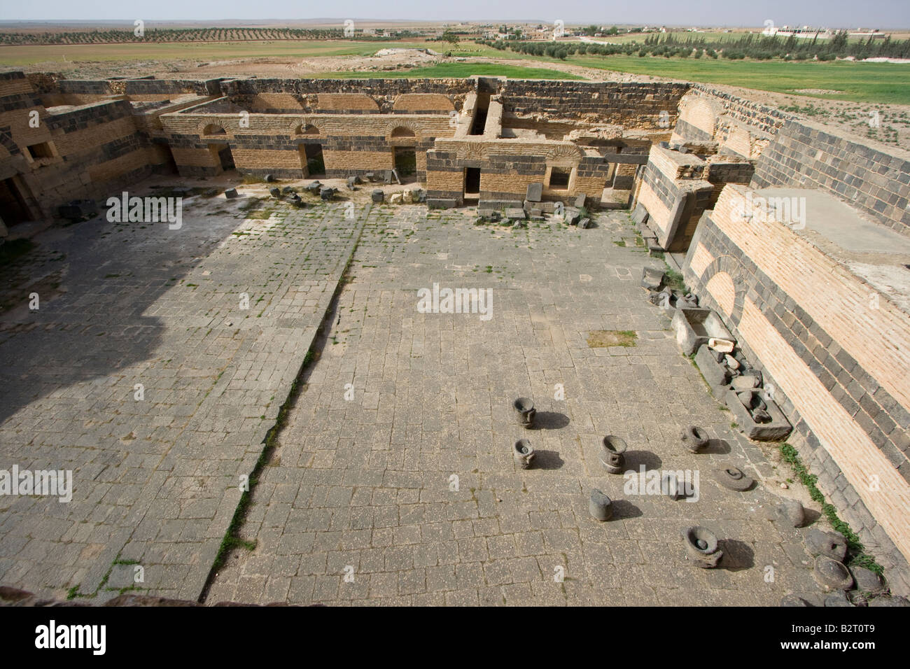 Ruines Romaines de Qasr Ibn Wardan en Syrie Banque D'Images