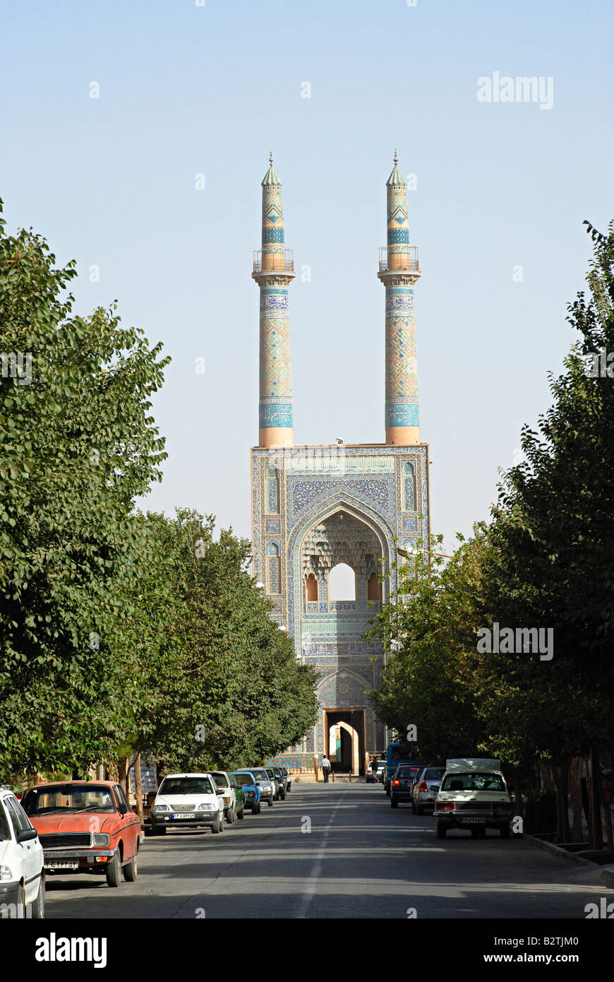 Porte d'entrée de la mosquée jameh Kabir. Banque D'Images
