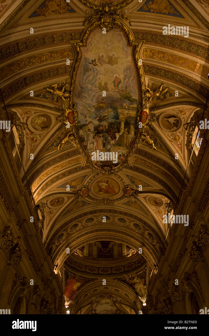 Fresques dans le plafond cathédrale de Cordoue, Cordoba, Argentine Banque D'Images