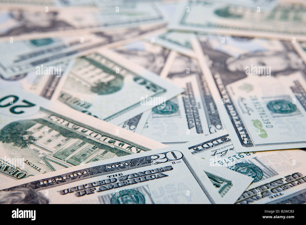 Vingt dollar bills Banque D'Images