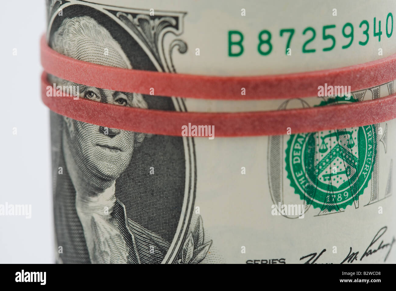 Rouleau de billets en euros Banque D'Images