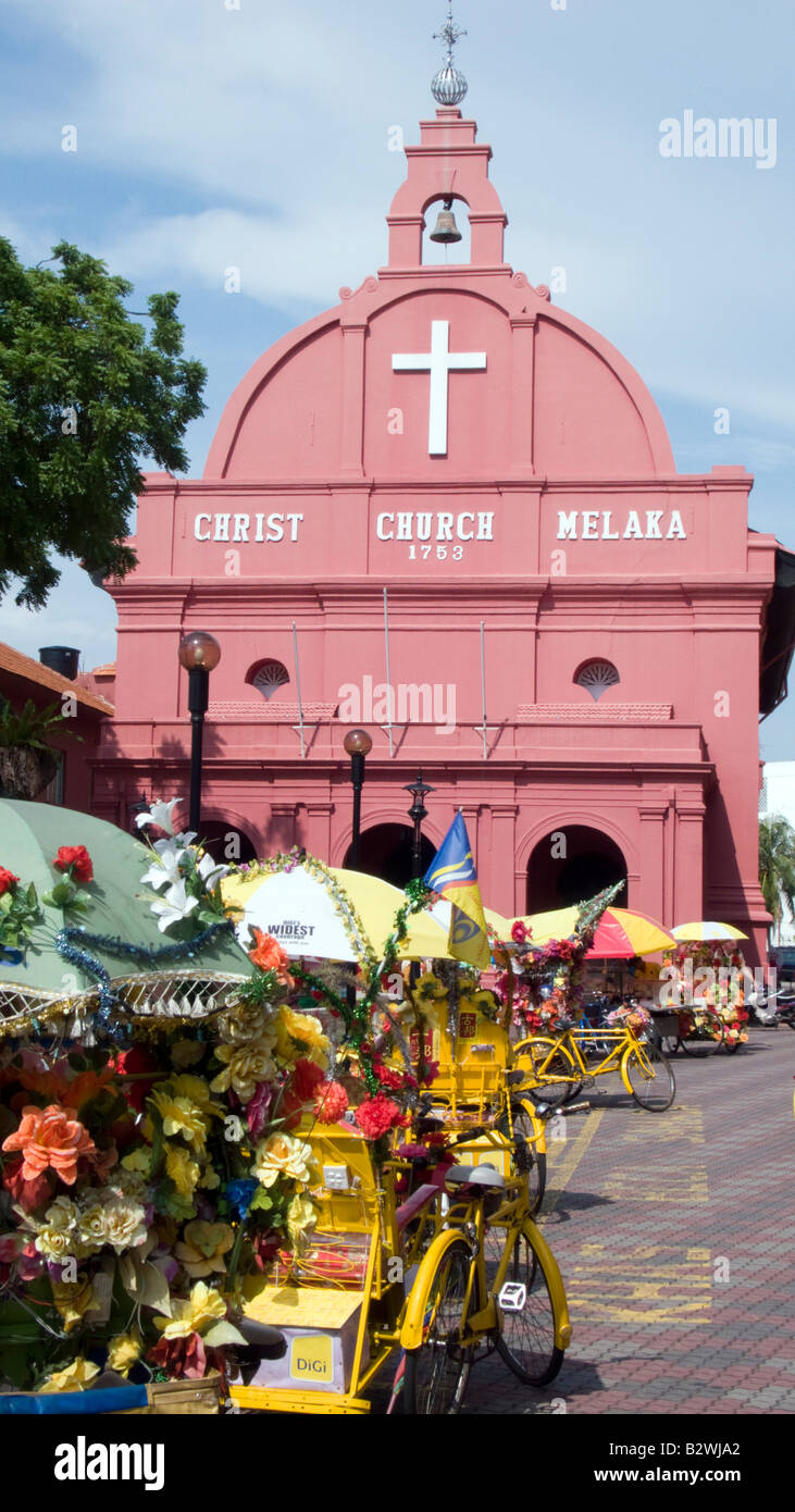 Christ Church coloniale Dutch Square Malacca Malaisie Banque D'Images