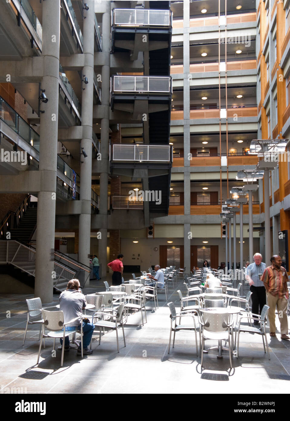 Atrium en verre, Paul G. Allen Center for Computer Science & Engineering, Université de Washington Banque D'Images