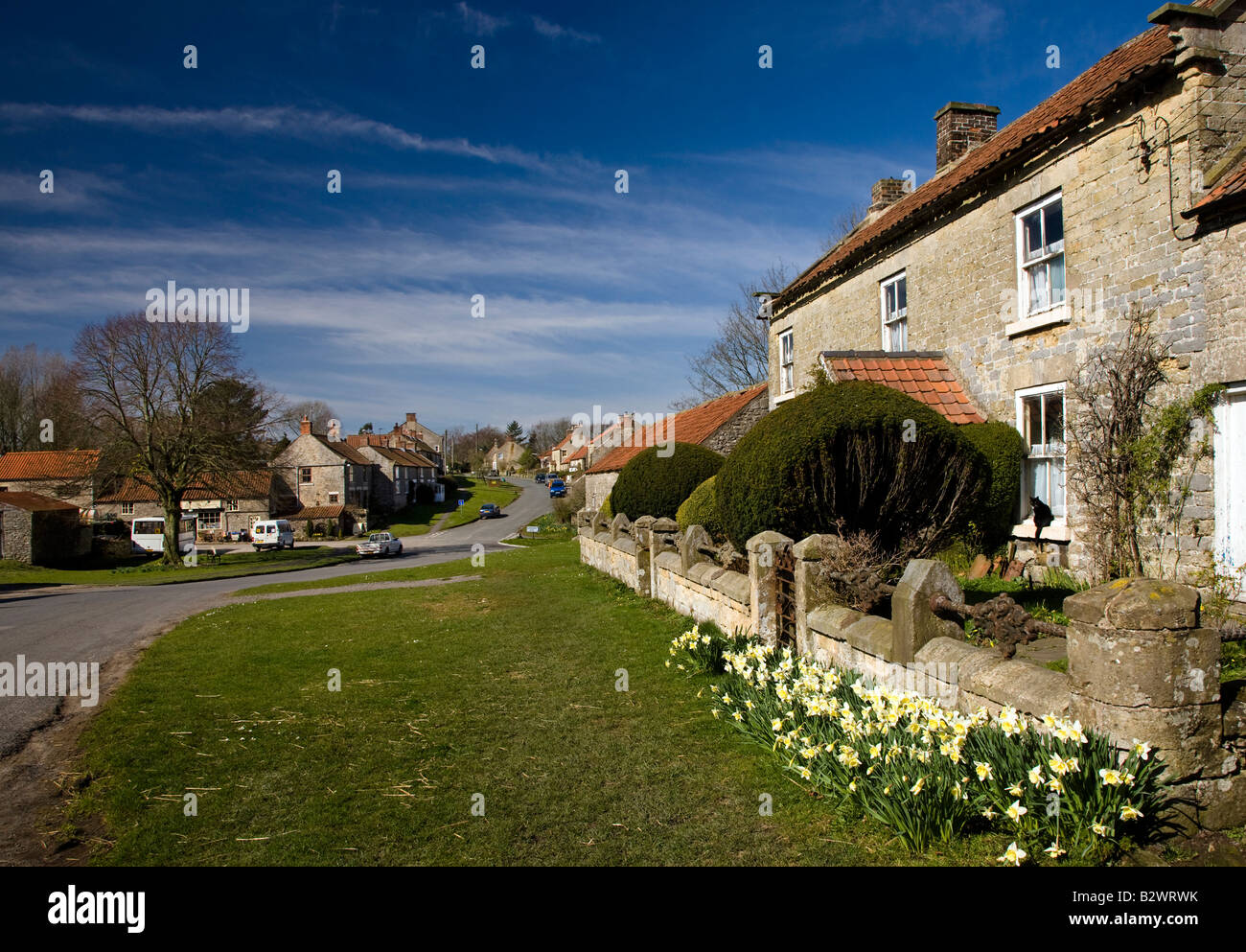 Printemps Lockton Village près de Pickering North York Moors National Park Banque D'Images