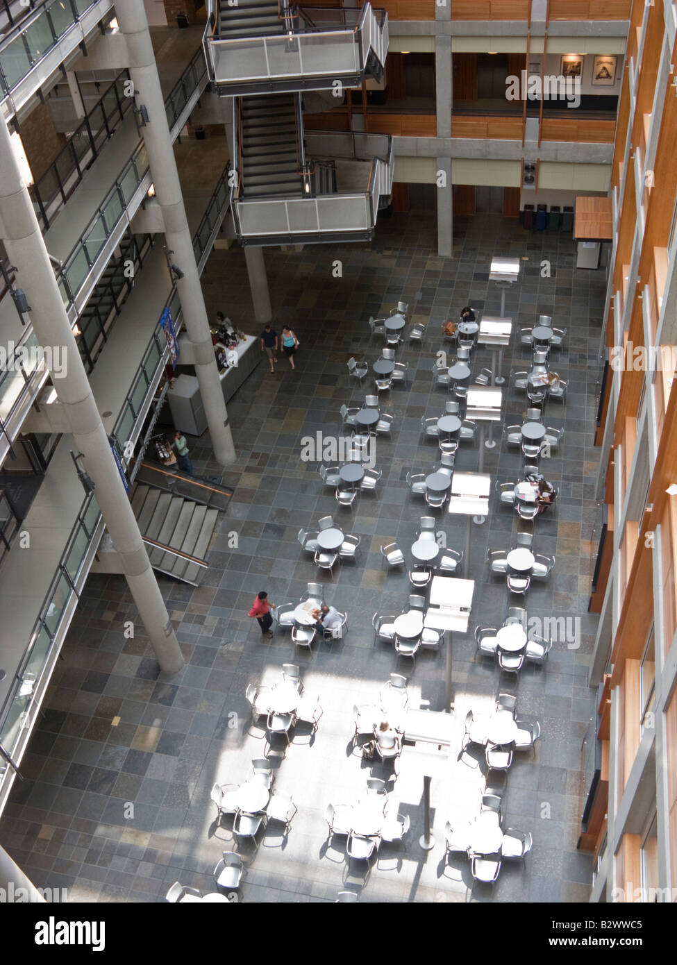Atrium en verre, Paul G. Allen Center for Computer Science & Engineering, Université de Washington Banque D'Images