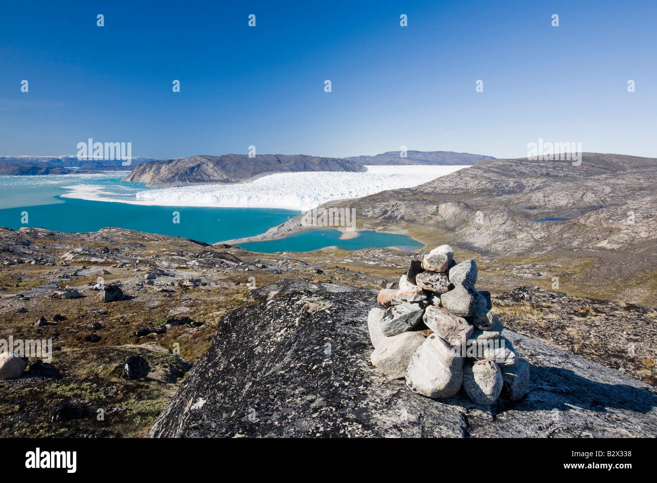 Victor, au camp Eqip Sermia sur la côte ouest du Groenland au nord de Ilulissat Banque D'Images