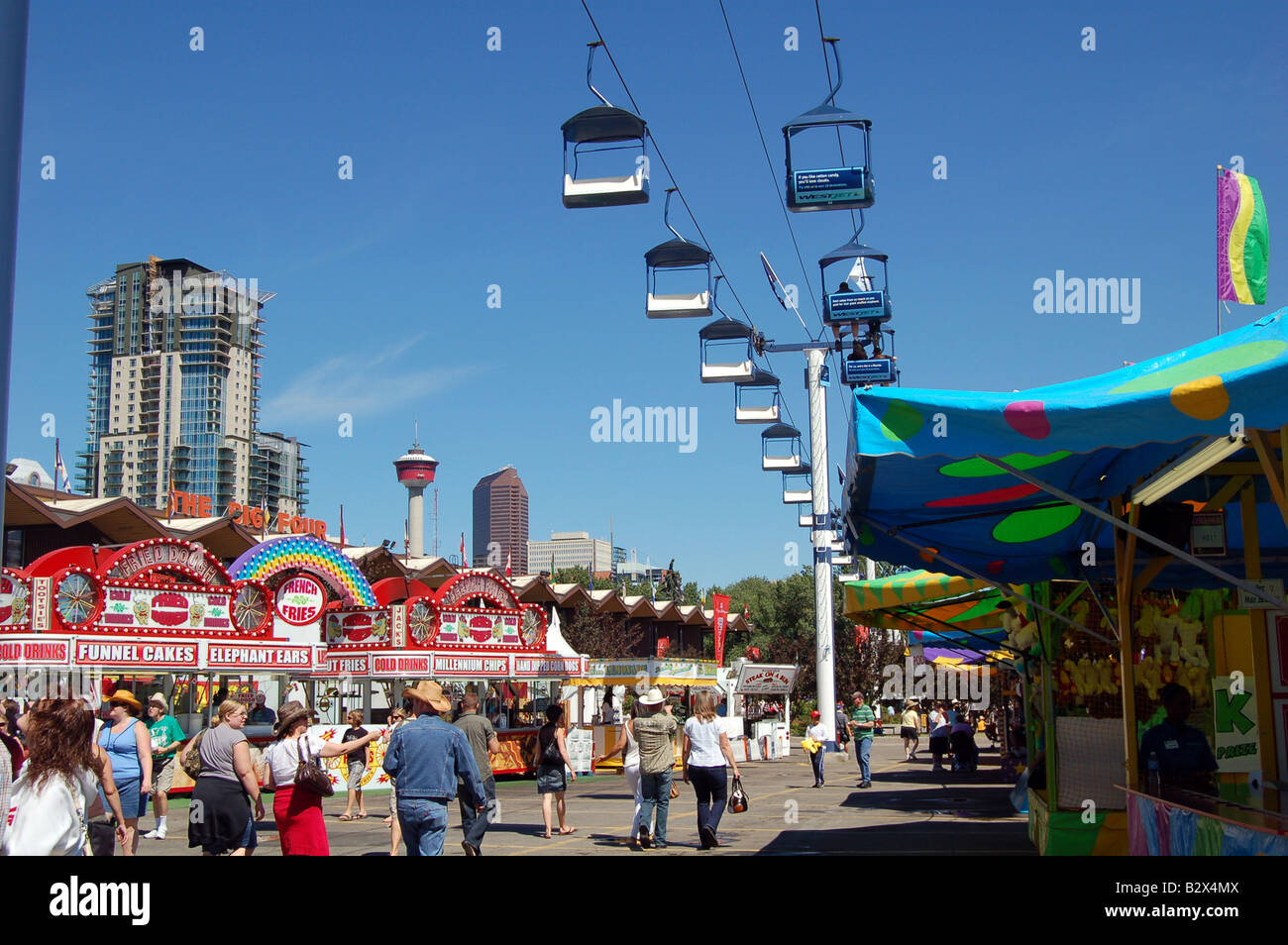 Sites touristiques à mi-chemin au Stampede Park Banque D'Images