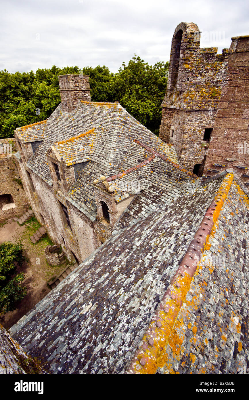 Le Château de Pirou, Normandie, France Banque D'Images