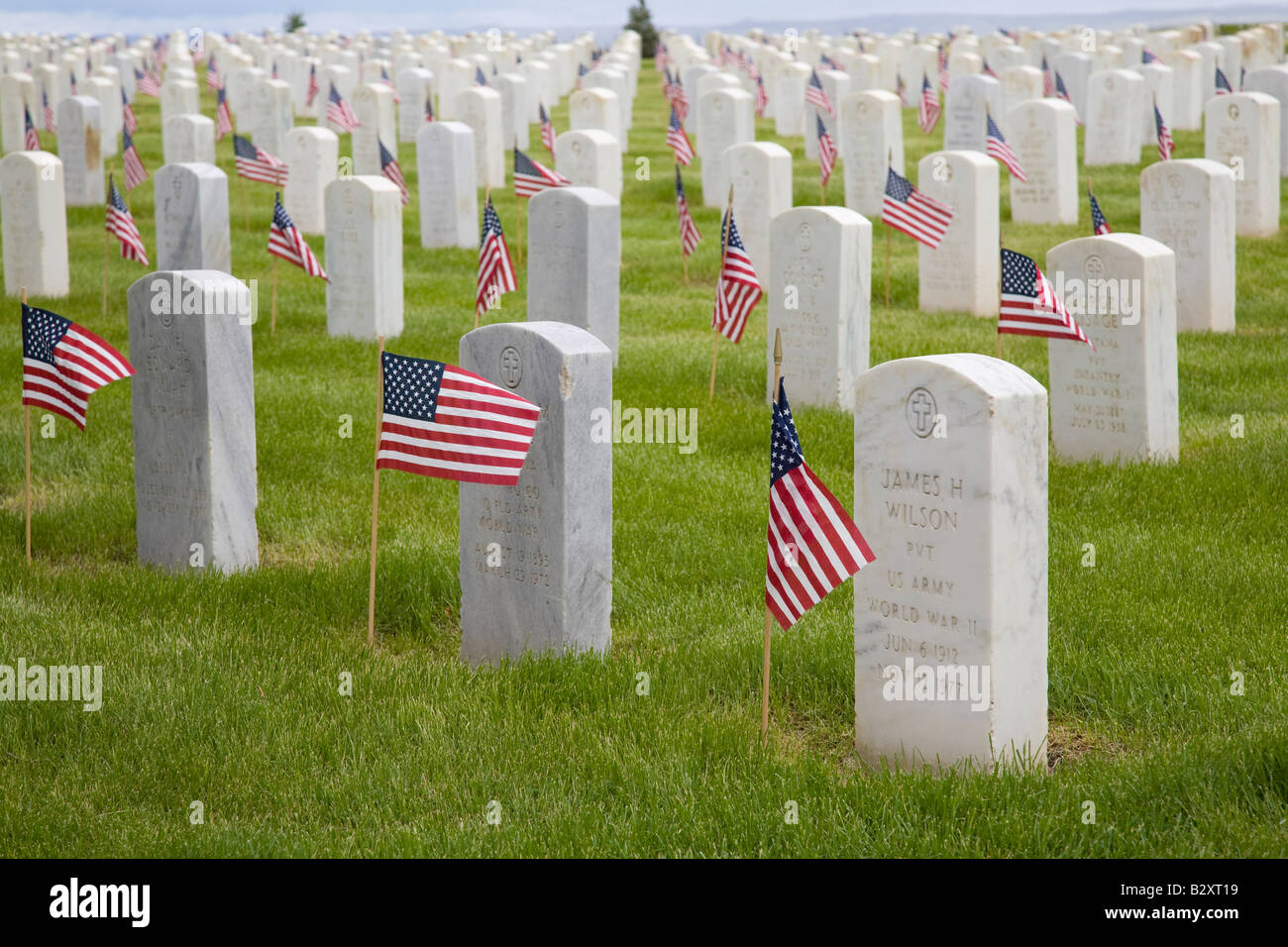 Cimetière militaire national à Little Big Horn, Wyoming 4 Banque D'Images